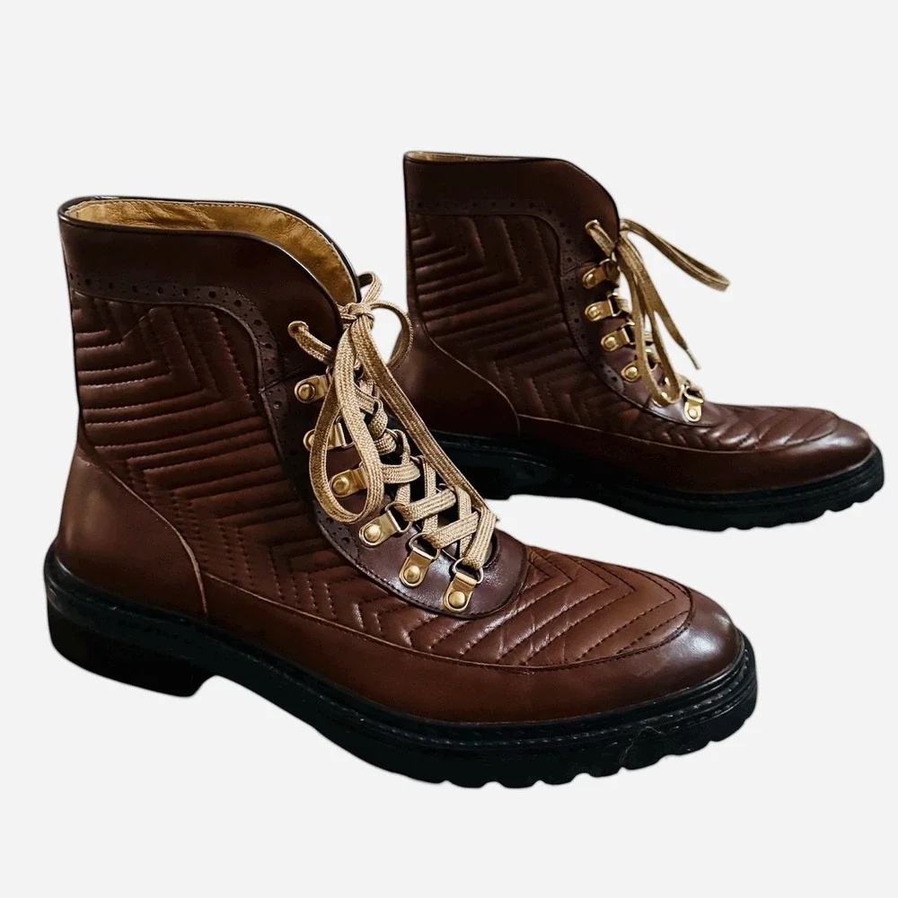 Marc Nolan Bond Boots Mens Size 10‎ Brown Lace Up